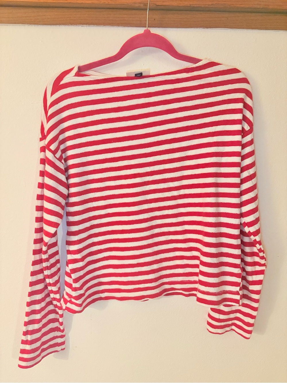 Universal Thread Red & White Striped Long Sleeve Top